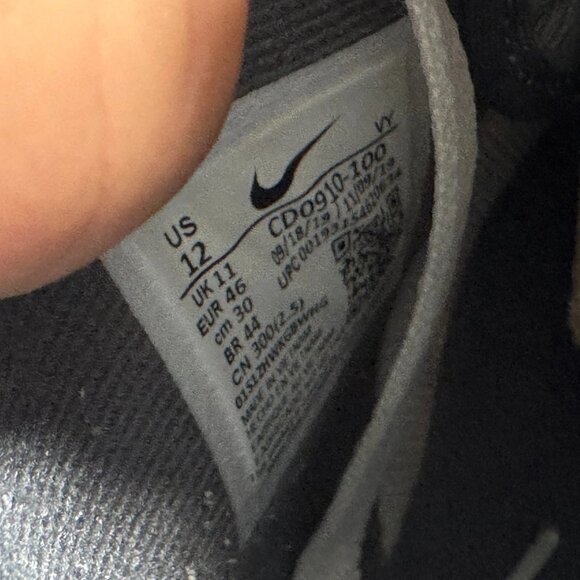 Size 12 Nike Air‎ Force 1 High Charcoal-White Mens Basketball Shoes CD0910-100 - Picture 9 of 12